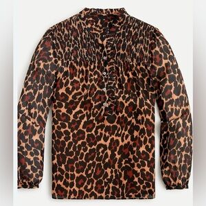J. Crew Leopard Print Blouse - Black and Brown